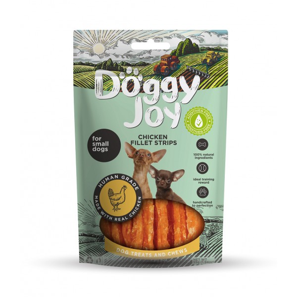 Doggy Joy - Snack Naturale - Strisce di Filetto di Pollo - 55 gr
