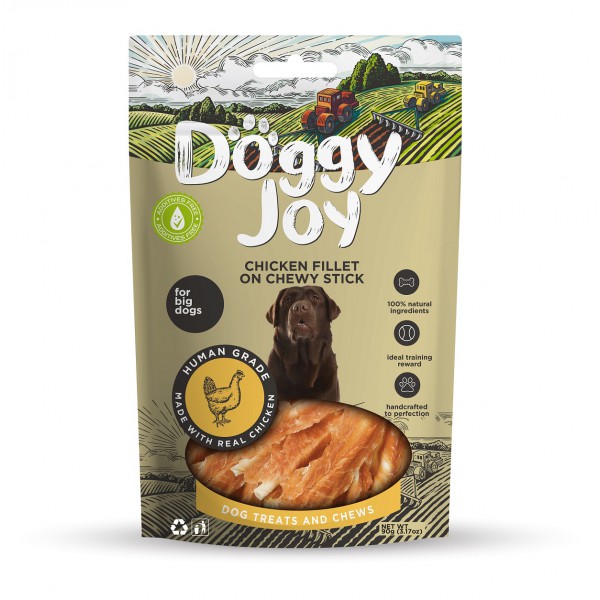 Doggy Joy - Snack Naturale - Rawhide Sticks Petto di Pollo - 90 gr