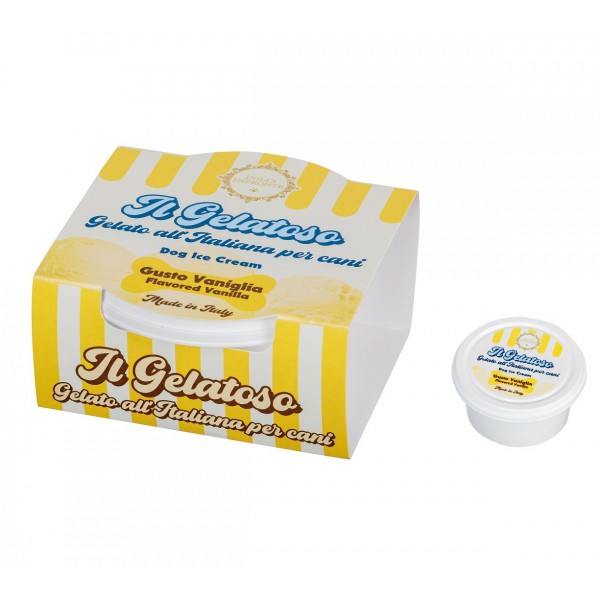 Dolci Impronte - Gelato Delattosato per cani - Aroma Vaniglia - 40gr - Confezione 6 pezzi -