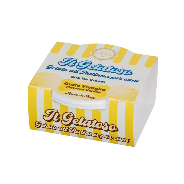 Dolci Impronte - Delactosed ice cream for dogs - Vanilla flavor - 40gr - Pack of 6 pieces -