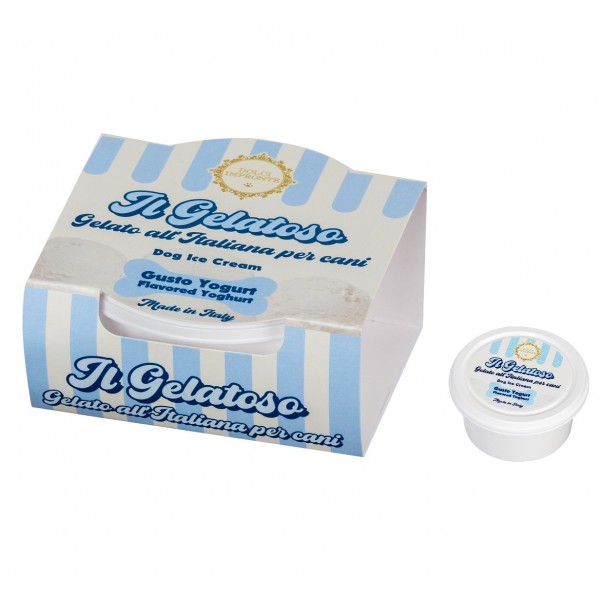 Dolci Impronte - Delactosated Ice cream for dogs - Yoghurt flavor - 40gr - Pack of 6 pieces -