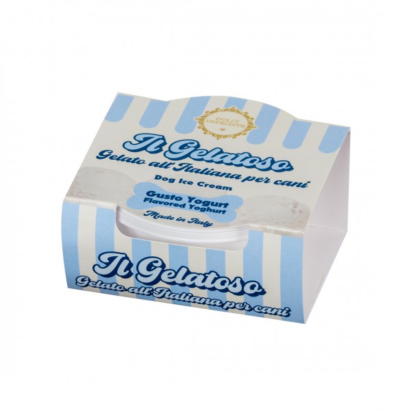 Dolci Impronte - Delactosated Ice cream for dogs - Yoghurt flavor - 40gr - Pack of 6 pieces -