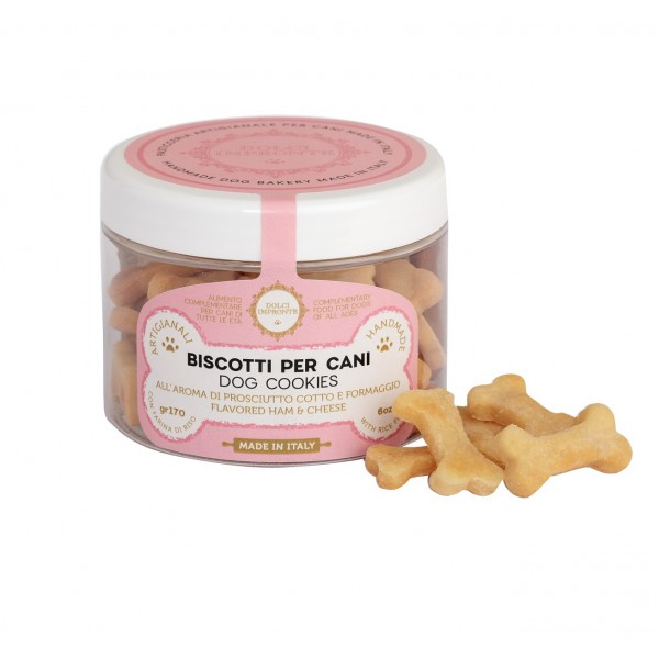 Dolci Impronte- Biscotti con Farina Di Riso - Aromatizzati Prosciutto e Formaggio - Vaso 170 gr