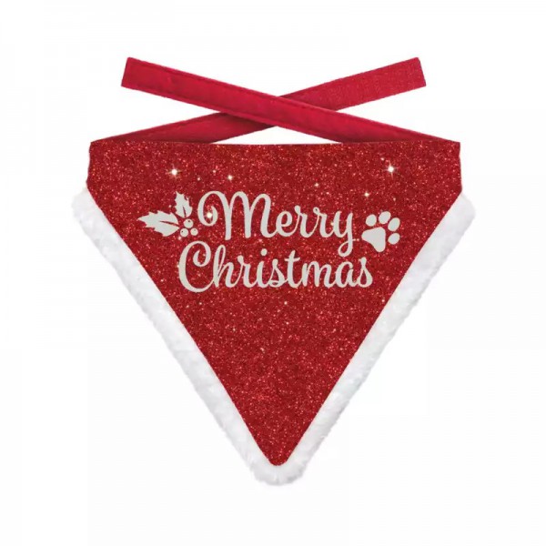 PG - Merry Christmas Red Glitter Bandana