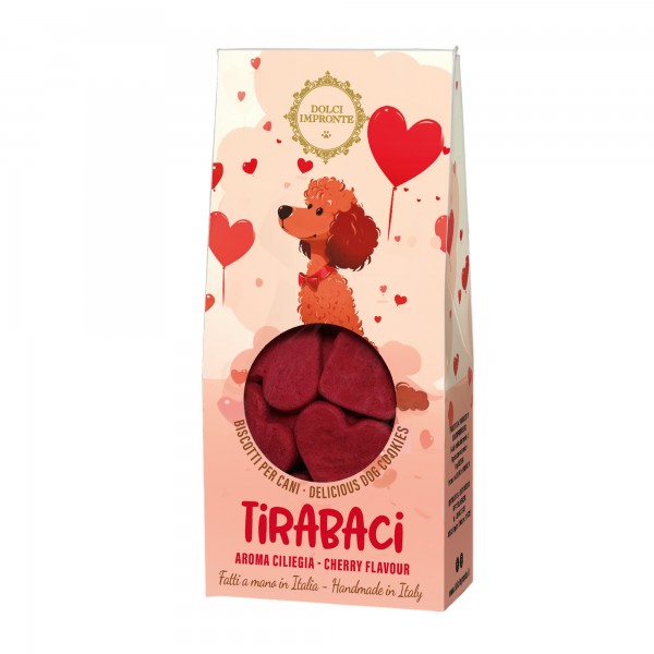 Dolci Impronte -  Tirabaci - 5 Confezioni Biscotti gr 80 - aroma ciliegia