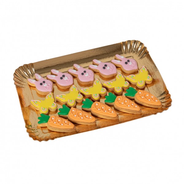Dolci Impronte Tray of 15 Iced Biscuits - Rabbit Butterfly Carrot
