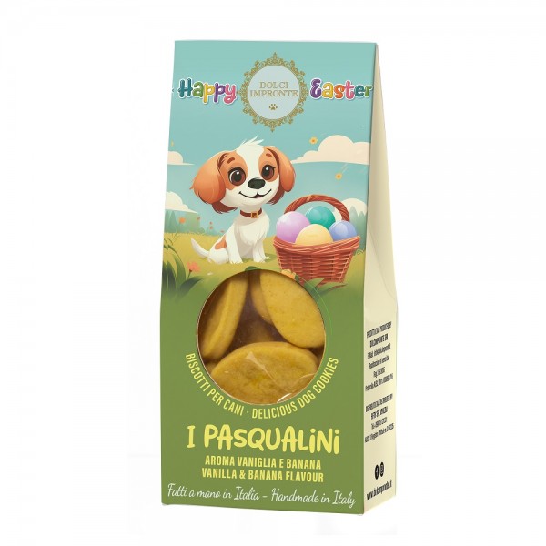 Dolci Impronte - Pack of 6 - Easter Biscuits 80gr - I Pasqualini - Banana Vanilla Flavour