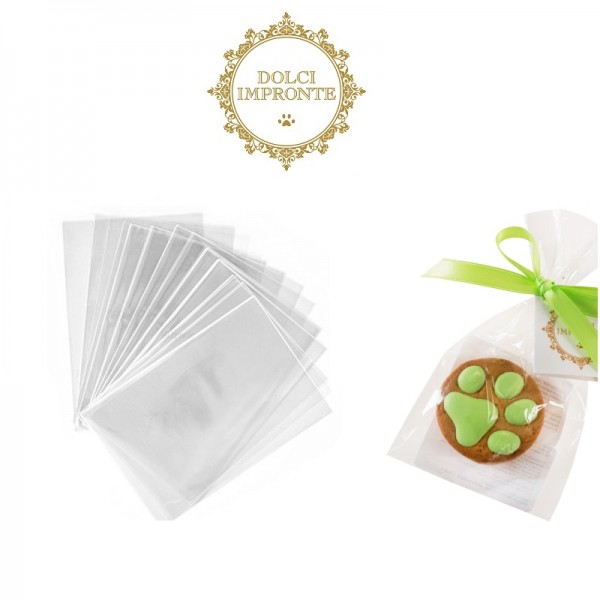 Dolci Impronte - 100 Food Bags 10x20cm, for Pastry, with 100 Seals