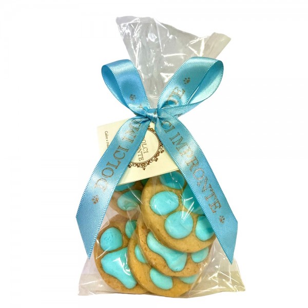 Dolci Impronte - Blue Paws - Pack of 5 blue biscuits - 100gr