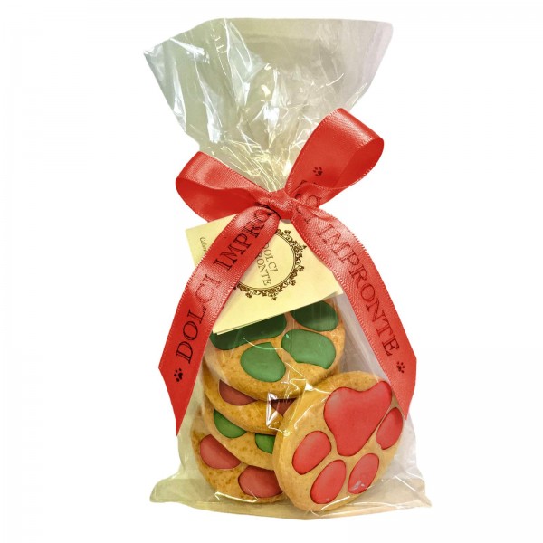 Dolci Impronte 3 Confezioni |Sacchetto zampe rosse e verdi 100g
