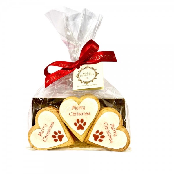 Dolci Impronte 3 Confezioni | Sacchetto 3 Cuori Merry Christmas 85g
