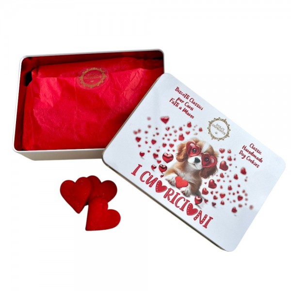 Dolci Impronte – Confezione 3 Scatole Latta Biscotti Frolla I CUORICIONI 140 gr