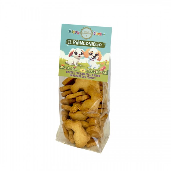Dolci Impronte  - Pasqua - Il Bianconiglio Biscotti aroma mela - gr 150 - Confezione 3 pezzi-