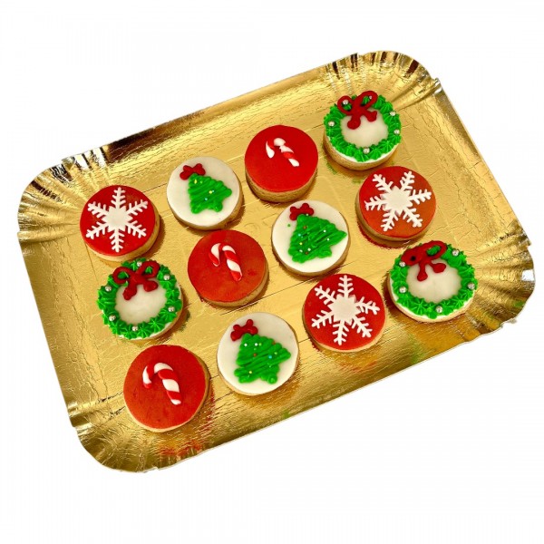 Dolci Impronte Vassoio | 12 Cupcake Soggetti Natale 230g