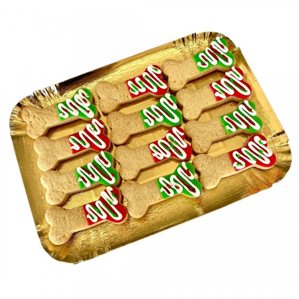 Dolci Impronte Vassoio | 12 Ossi Natale Verdi Rossi 276g