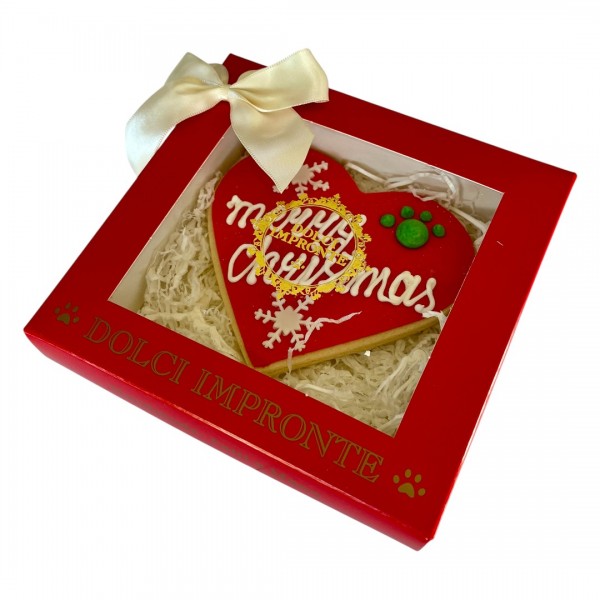Dolci Impronte 2 Confezioni | Scatola Natale Cuore Rosso Merry Christmas 69g