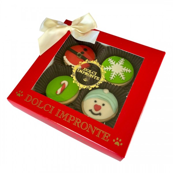Dolci Impronte 2 Confezioni | Scatola Natale 4 Cupcakes Assortiti  VAR 2 65g