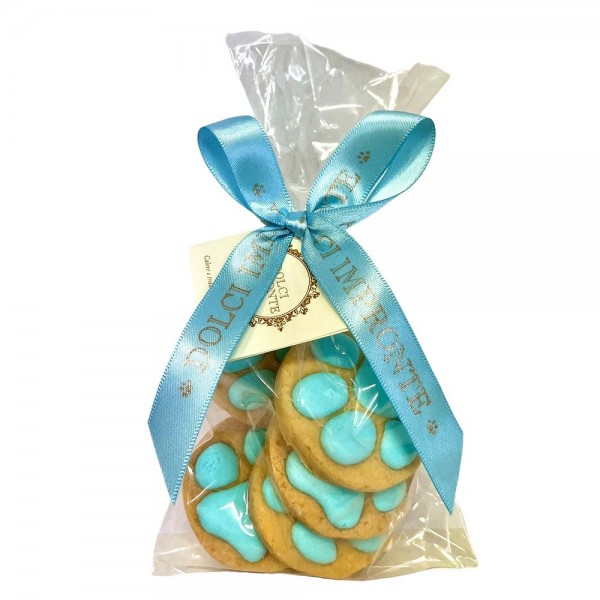 Dolci Impronte | Pack of 3 Bags – Hand-Decorated Blue Paws – 100g