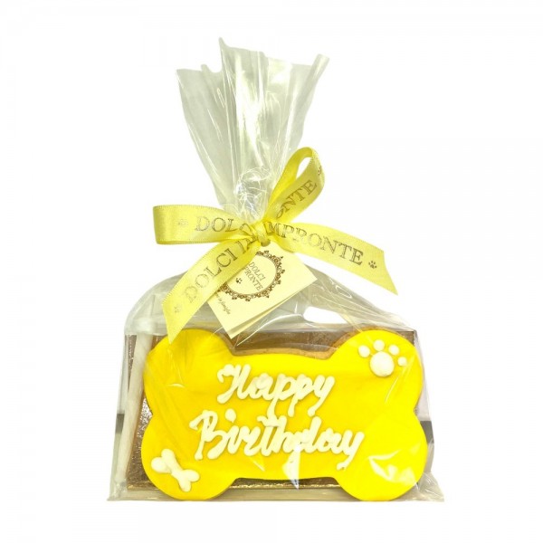 Dolci Impronte | Pack of 3 Birthday Bone Yellow 85 g.