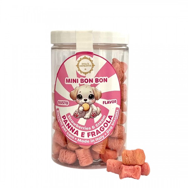 Dolci Impronte | Pack of 3 pieces – Mini Bonbons Cream & Strawberry Flavour 170 g