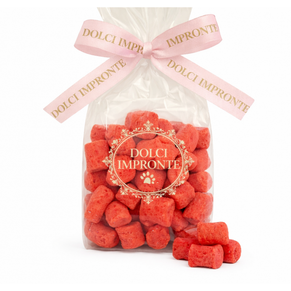 Dolci Impronte - Confezione 8 Sacchetti  Biscottini  Aroma  Panna e Fragola 140g