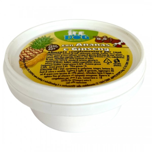 Dog Ice Cream | Pineapple & Ginseng. Pack of 15 tubs