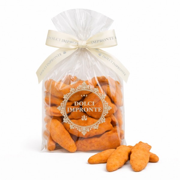 Dolci Impronte  | I Pel di Carota  Biscotti aroma carota  miele 180g  Confezione 3 sacchetti