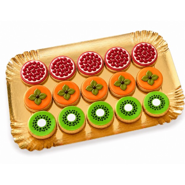 Dolci Impronte | 15 Cookies Tray Kiwi Pomegranate and Persimmon  270g