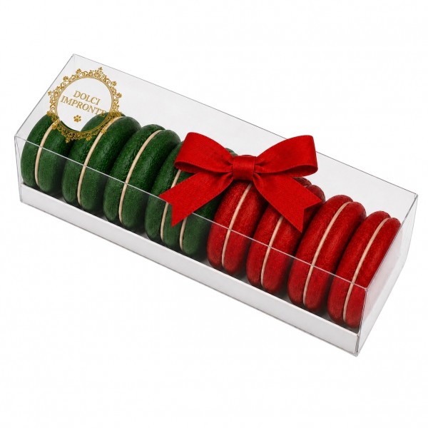 Dolci Impronte | Box of 6 Christmas Macarons 170g (Pack 3pcs)