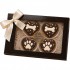 Dolci Impronte | Cofanetto Wengè 4 Cuoricini decorati  2 Confezioni S05