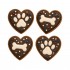 Dolci Impronte | Cofanetto Wengè 4 Cuoricini decorati  2 Confezioni S05