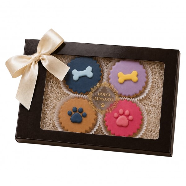 Dolci Impronte | Wengé Gift Box with 4 Cupcakes 80 g (Pack 2pcs) S05