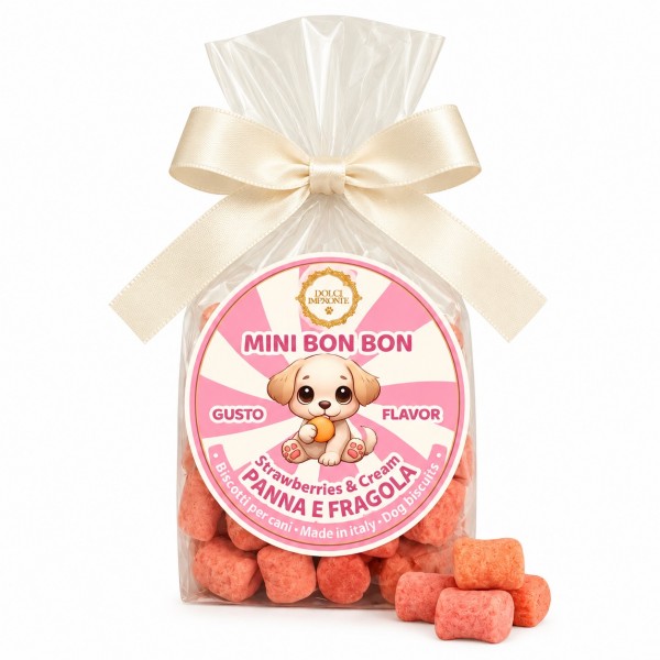 Dolci Impronte | Mini Bonbon Flavour  Cream and Strawberry 170 g – 3-bag pack S01