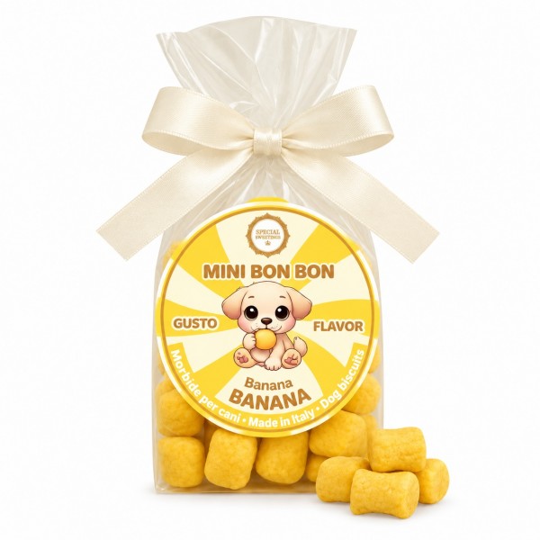 Dolci Impronte | Mini Bonbon Aroma Banana 170 g  Confezione 3 Sacchetti S01