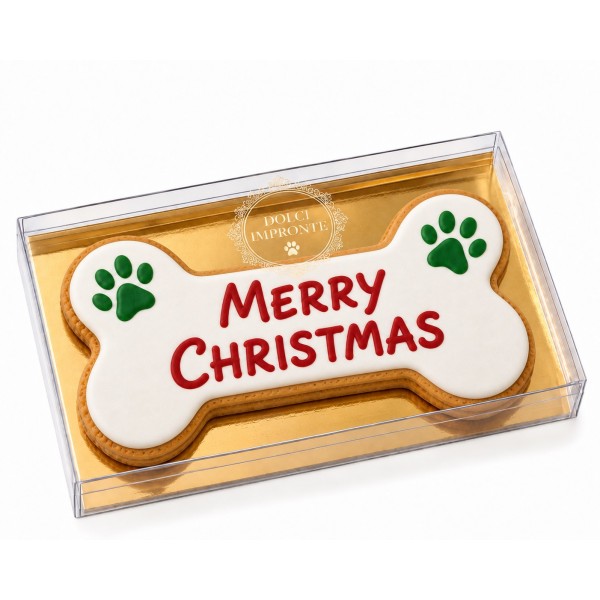 Dolci Impronte | Merry Christmas Bone Biscuit with Printed Edible Wafer 65 g    S16