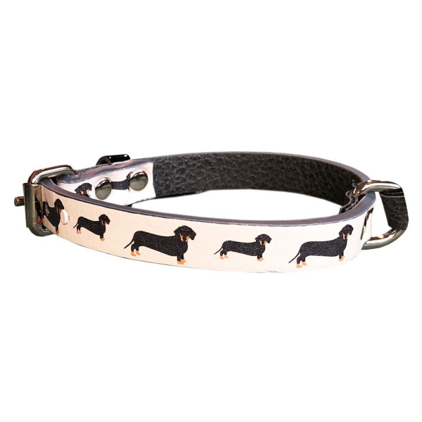 MQ- Ivory Collar with Dachshund Print