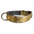 MQ - Gold Laminated Collar with Studs - Eco-leather