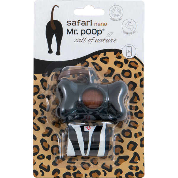Mr.POOP - Dog disposal pick up kit bone shaped Black Safari