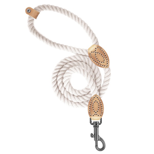 Milk & Pepper Nemo Ecru Rope and Leather Leash